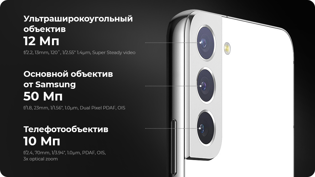 Samsung Galaxy S22 5G 8/256GB Черный фантом (Snapdragon 8 Gen1, Global Version)